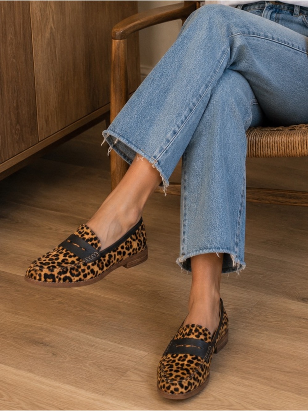 Sperry Leopard Print Penny Loafers Size 8.5 NWOT